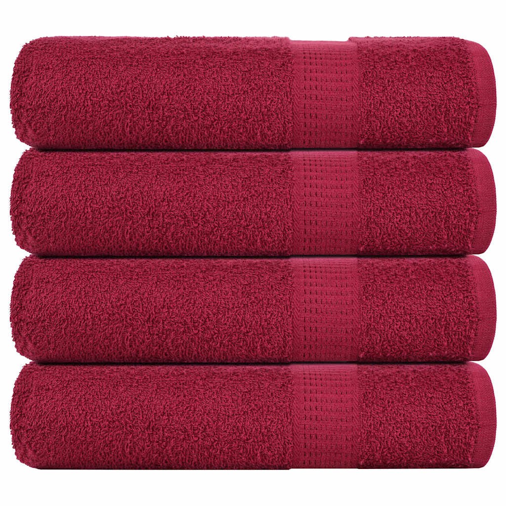 Serviettes D'invité 4 Pcs Bordeaux 360 G/M² 100% Coton Bordeaux 