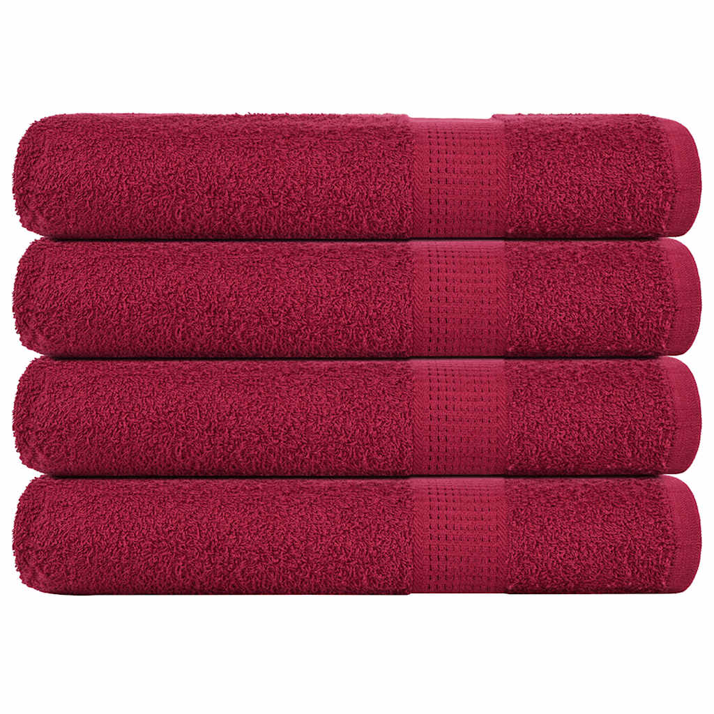 Serviettes D'invité 4 Pcs Bordeaux 360 G/M² 100% Coton Bordeaux 