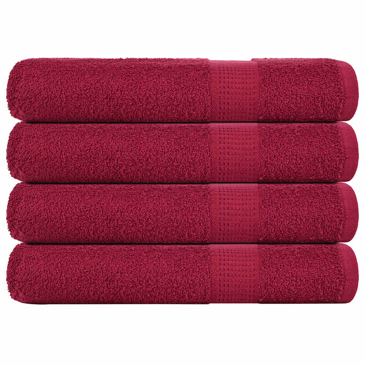 Serviettes D'invité 4 Pcs Bordeaux 360 G/M² 100% Coton Bordeaux 