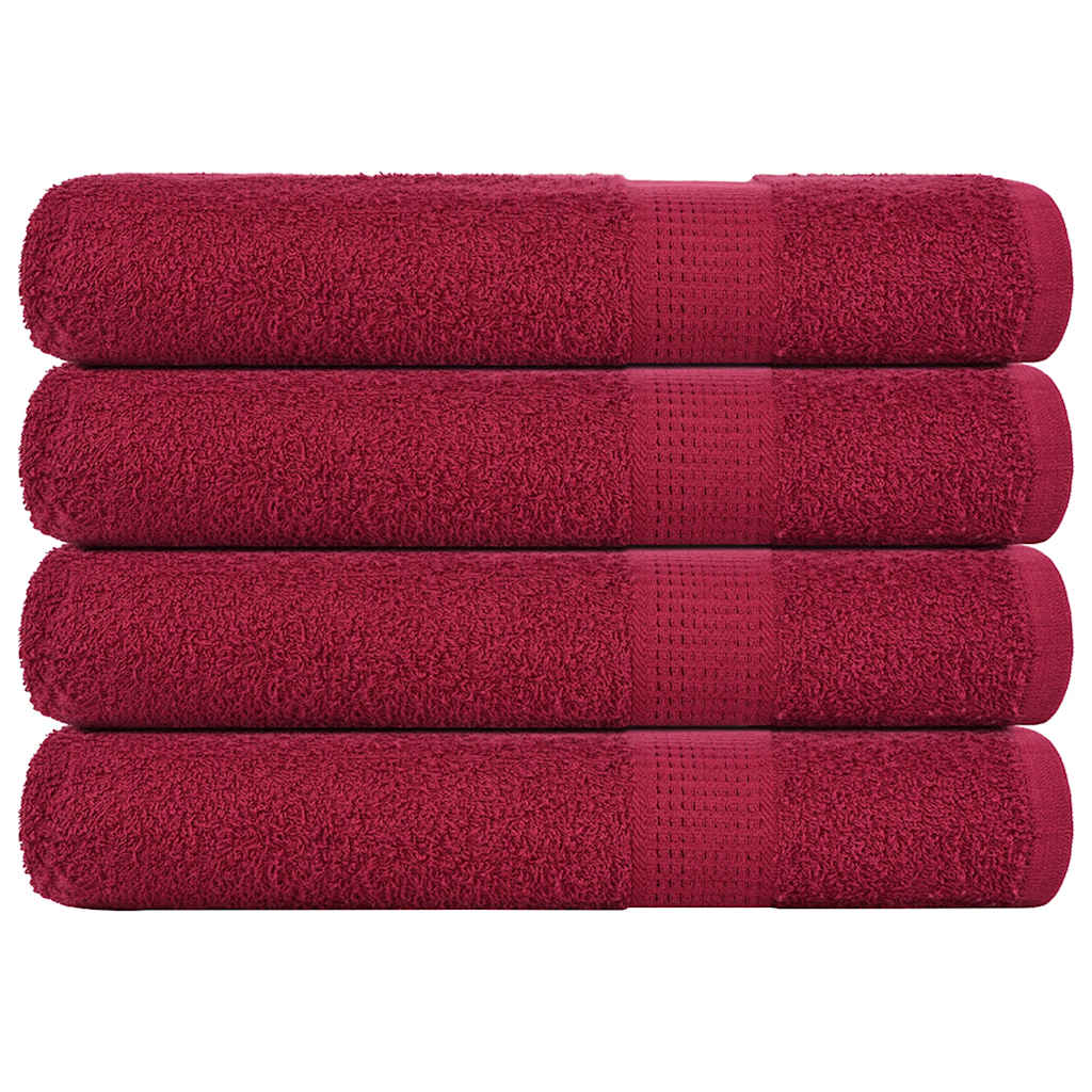 Serviettes D'invité 4 Pcs Bordeaux 360 G/M² 100% Coton Bordeaux 