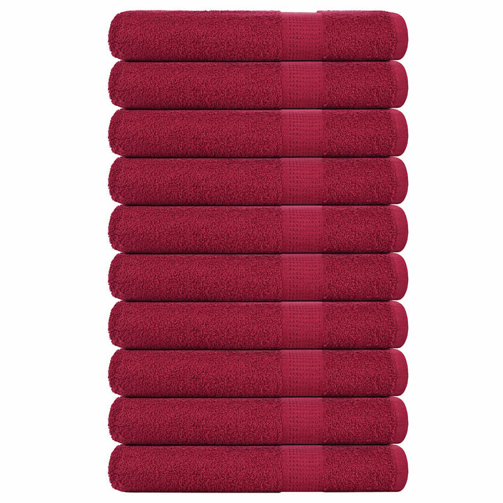 Serviettes D'invité 4 Pcs Bordeaux 360 G/M² 100% Coton Bordeaux 