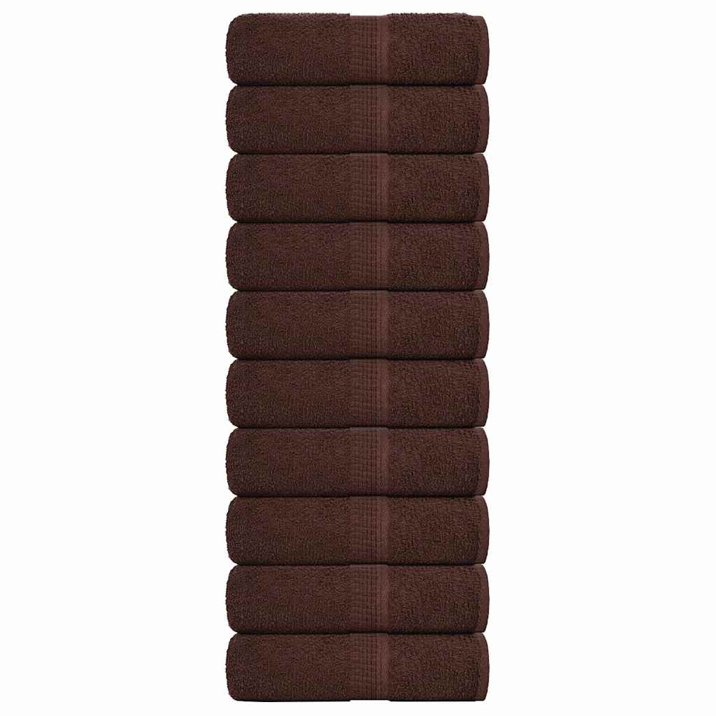 Serviettes De Bain 10 Pcs 360 G/M² 100% Coton Marron