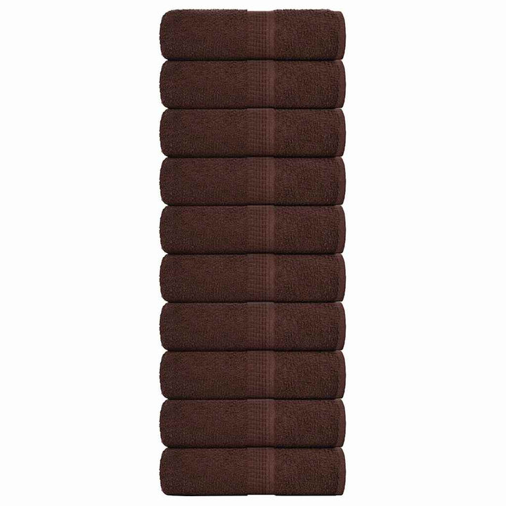 Serviettes De Bain 10 Pcs 360 G/M² 100% Coton Marron