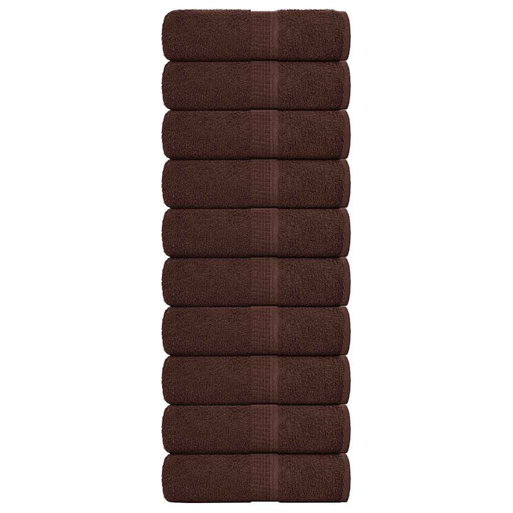 Serviettes De Bain 10 Pcs 360 G/M² 100% Coton Marron