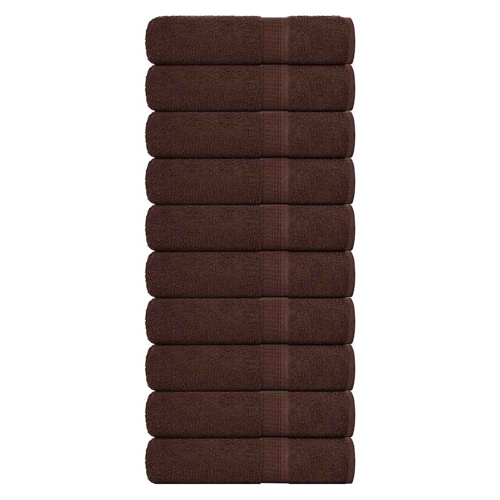 Serviettes De Bain 10 Pcs 360 G/M² 100% Coton Marron