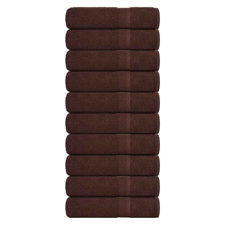 Serviettes De Bain 10 Pcs 360 G/M² 100% Coton Marron