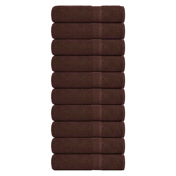 Serviettes De Bain 10 Pcs 360 G/M² 100% Coton Marron