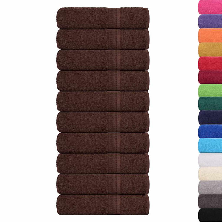 Serviettes De Bain 10 Pcs 360 G/M² 100% Coton Marron