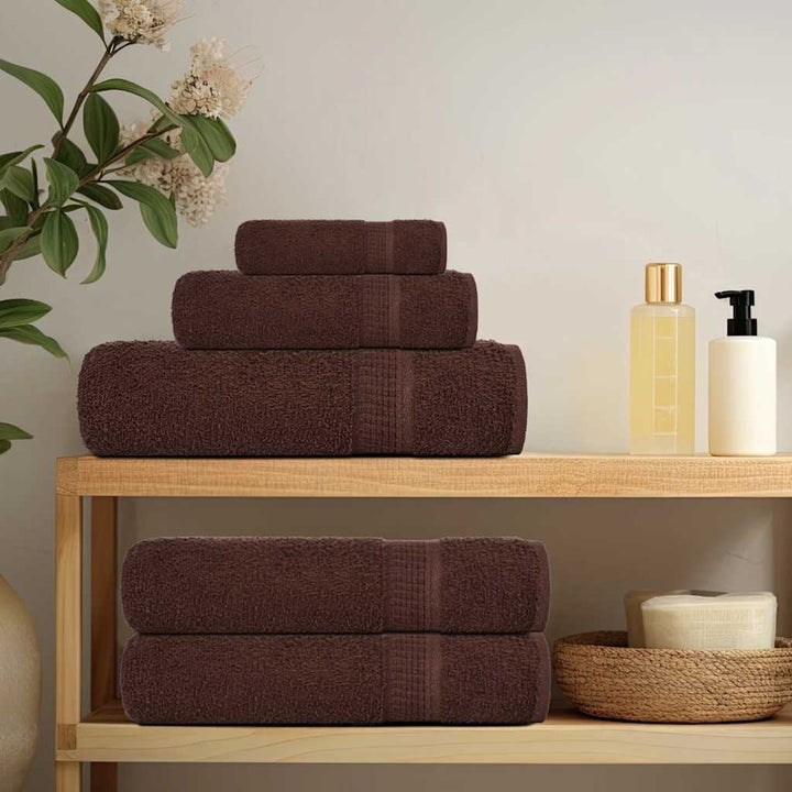 Serviettes De Bain 10 Pcs 360 G/M² 100% Coton Marron