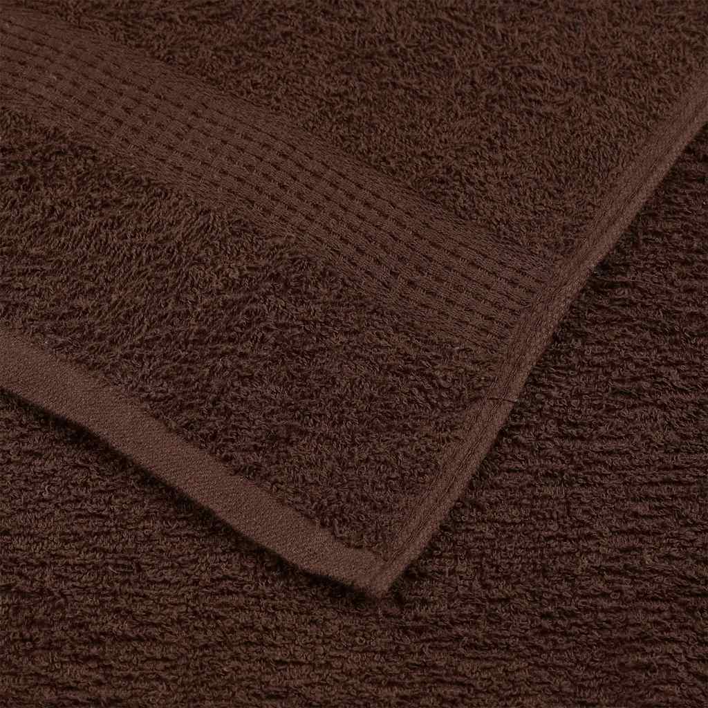 Serviettes De Bain 10 Pcs 360 G/M² 100% Coton Marron