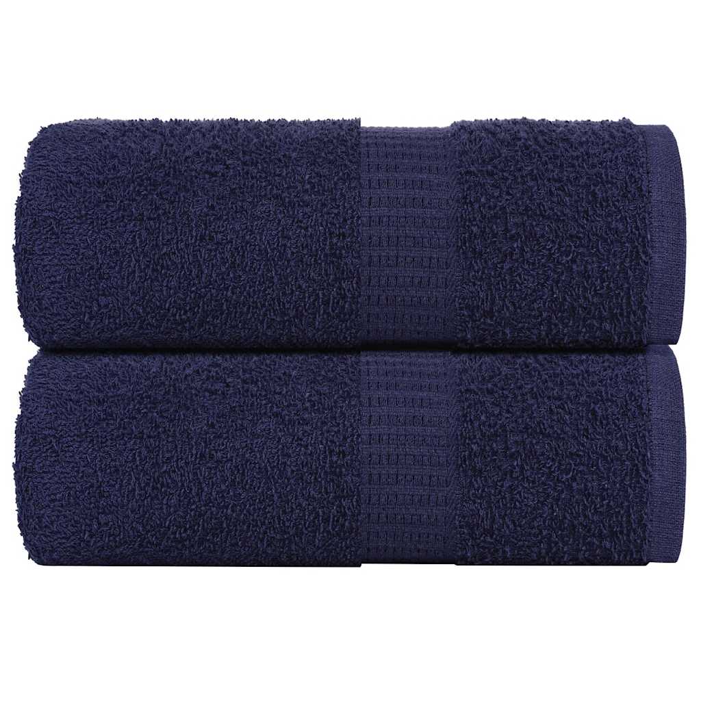 Serviettes D'invité 2 Pcs 100% Coton Bleu Marine