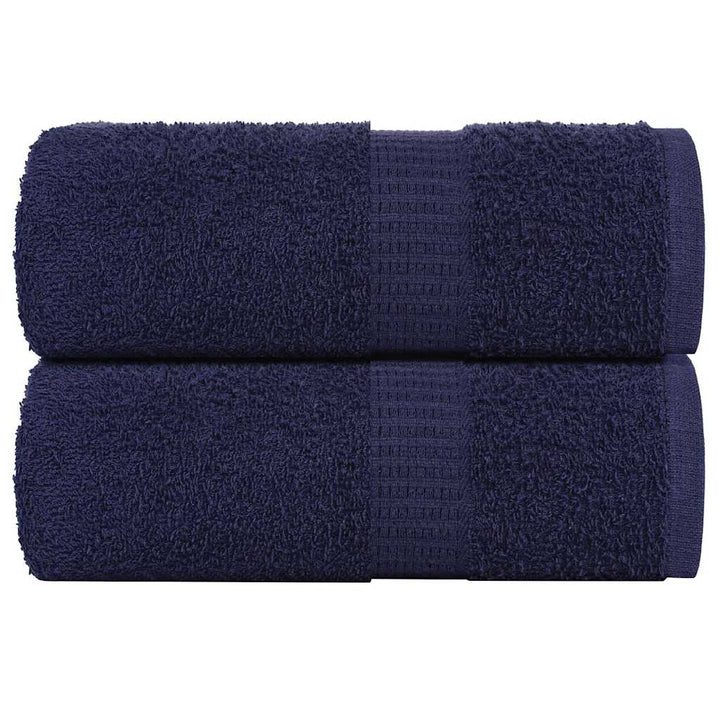 Serviettes D'invité 2 Pcs 100% Coton Bleu Marine