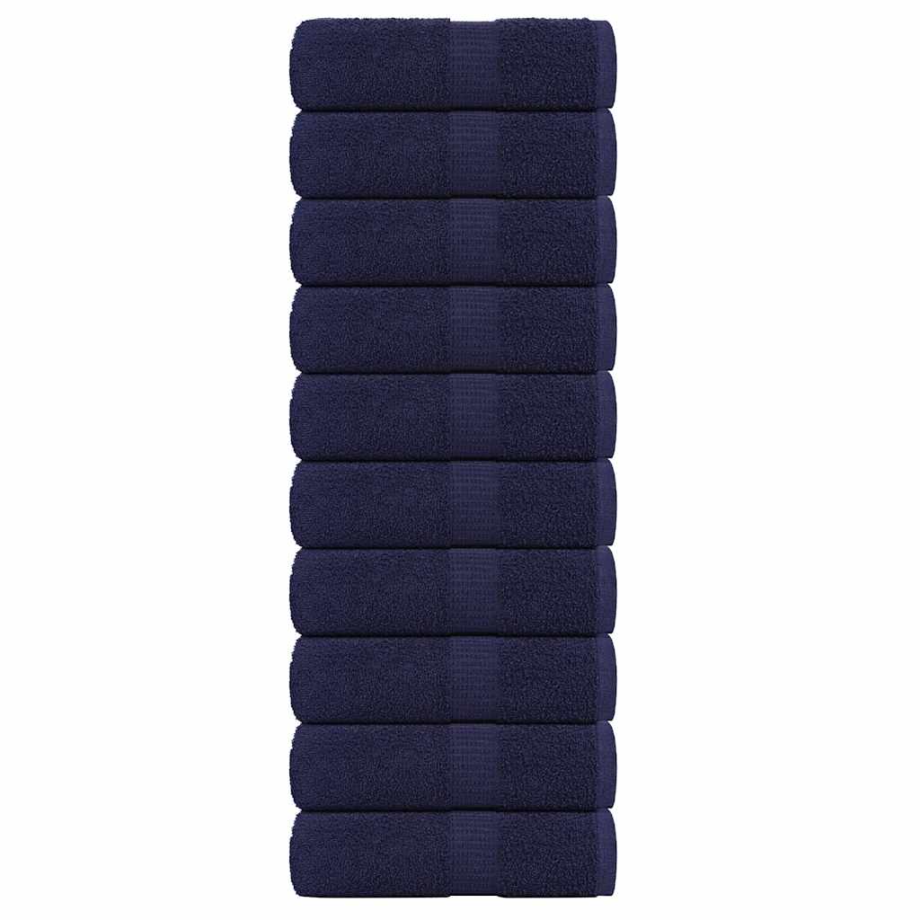 Serviettes D'invité 2 Pcs 100% Coton Bleu Marine