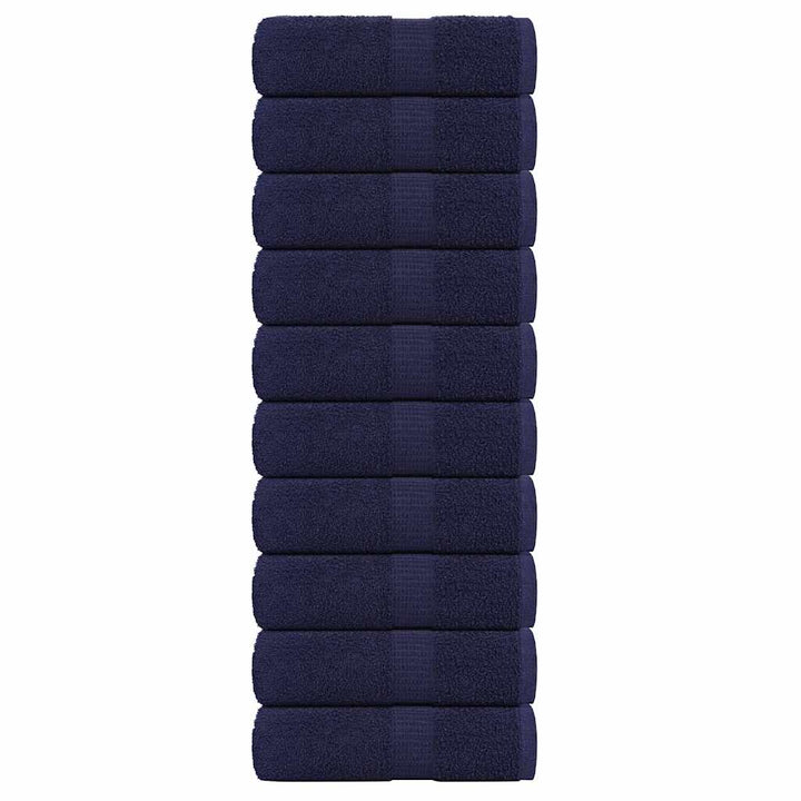 Serviettes D'invité 2 Pcs 100% Coton Bleu Marine