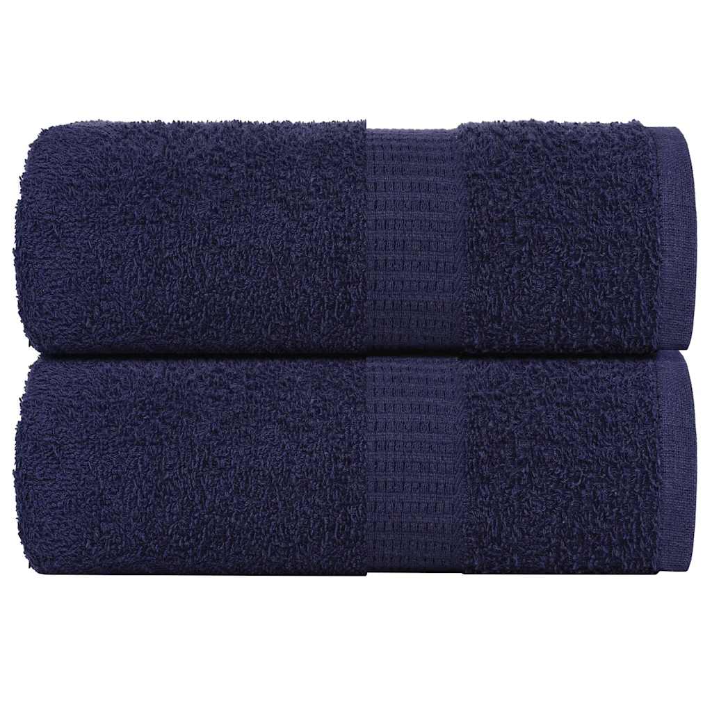 Serviettes D'invité 2 Pcs 100% Coton Bleu Marine
