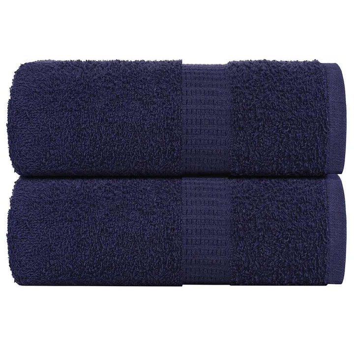 Serviettes D'invité 2 Pcs 100% Coton Bleu Marine