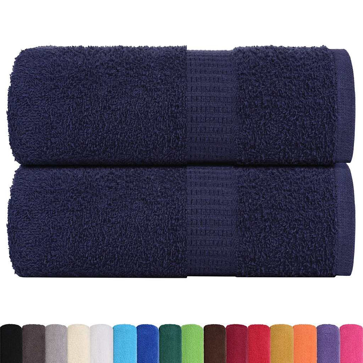Serviettes D'invité 2 Pcs 100% Coton Bleu Marine