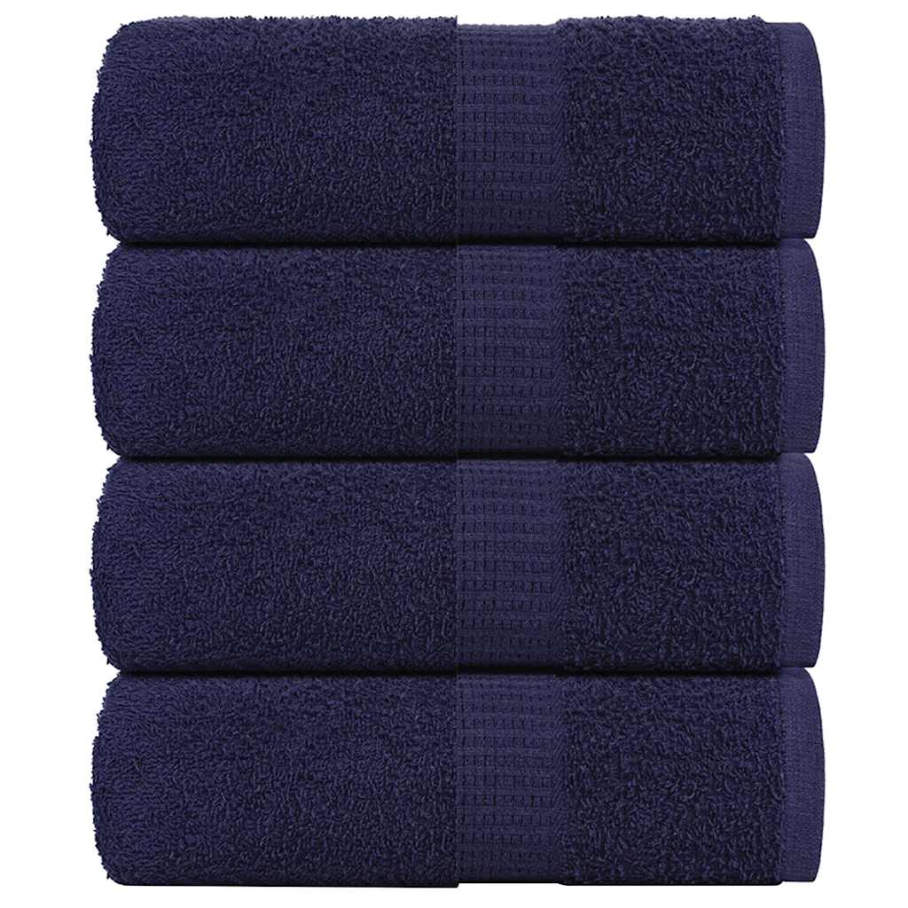 Serviettes D'invité 2 Pcs 100% Coton Bleu Marine