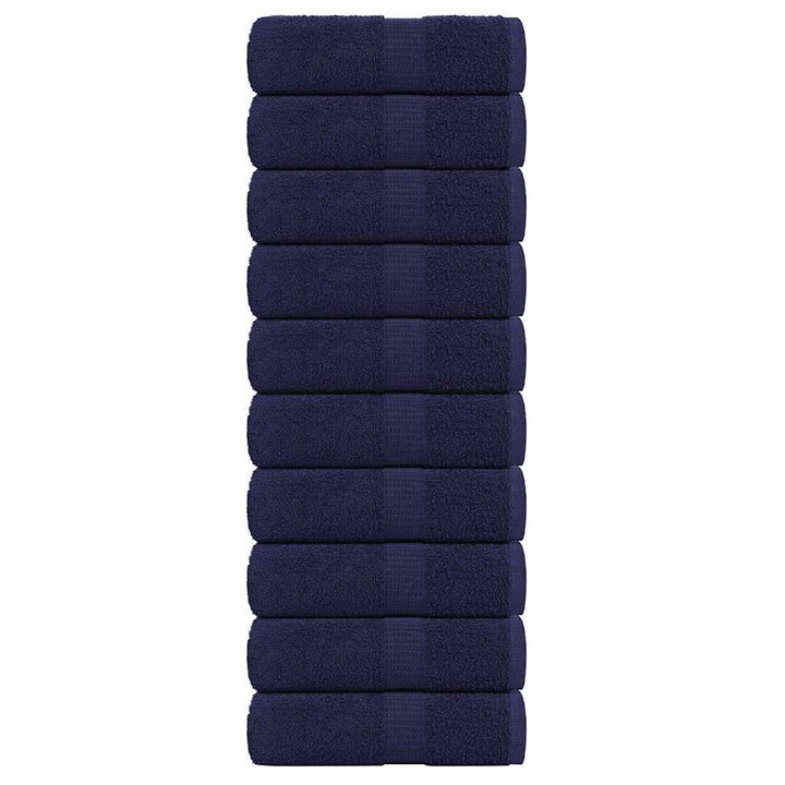 Serviettes D'invité 2 Pcs 100% Coton Bleu Marine