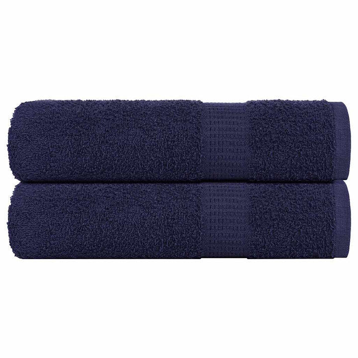 Serviettes D'invité 2 Pcs 100% Coton Bleu Marine