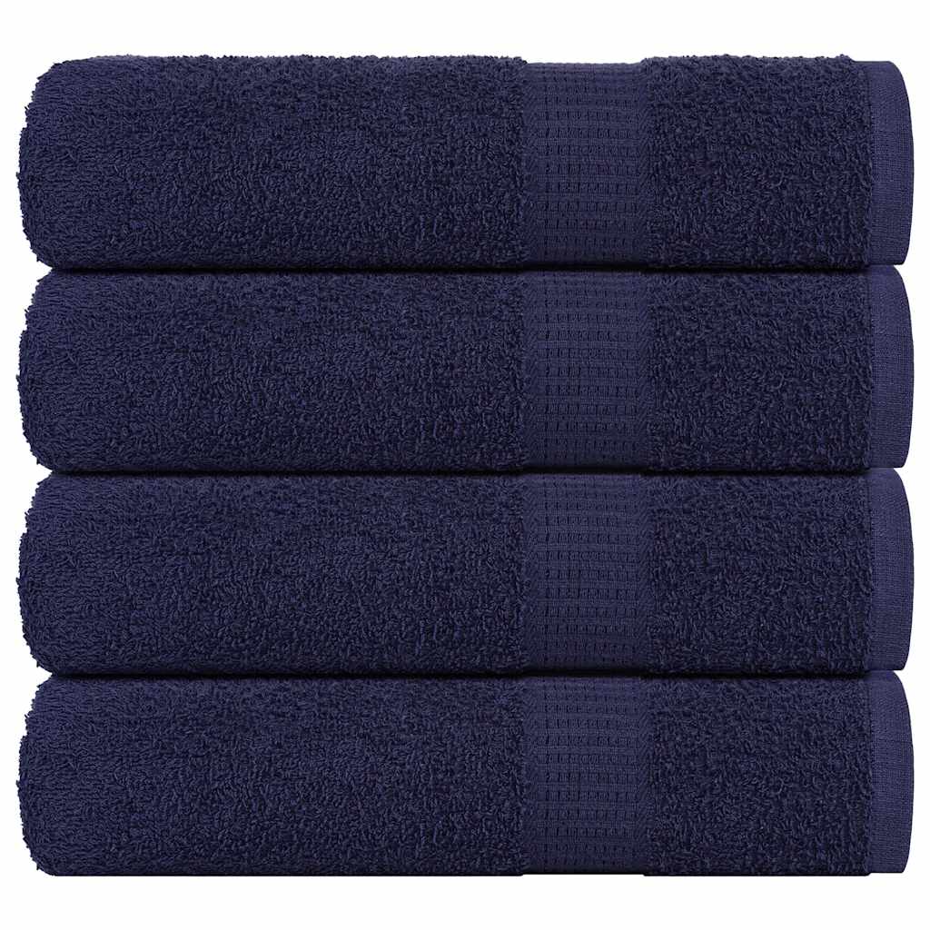 Serviettes D'invité 2 Pcs 100% Coton Bleu Marine