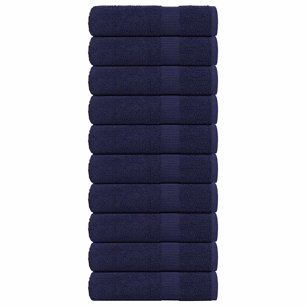 Serviettes D'invité 2 Pcs 100% Coton Bleu Marine