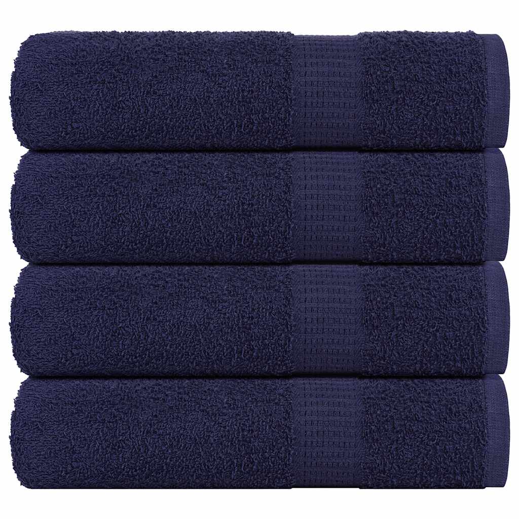 Serviettes D'invité 2 Pcs 100% Coton Bleu Marine