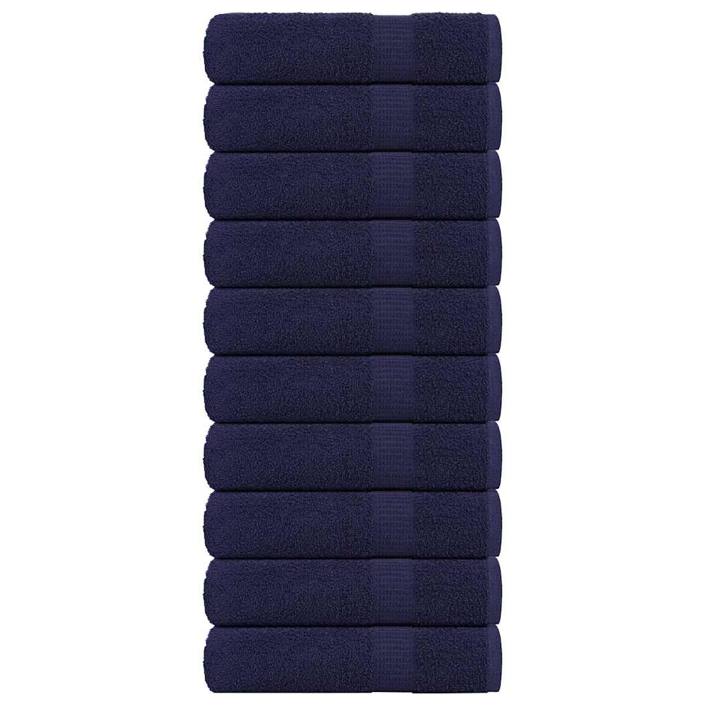 Serviettes D'invité 2 Pcs 100% Coton Bleu Marine
