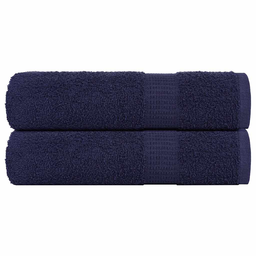 Serviettes D'invité 2 Pcs 100% Coton Bleu Marine