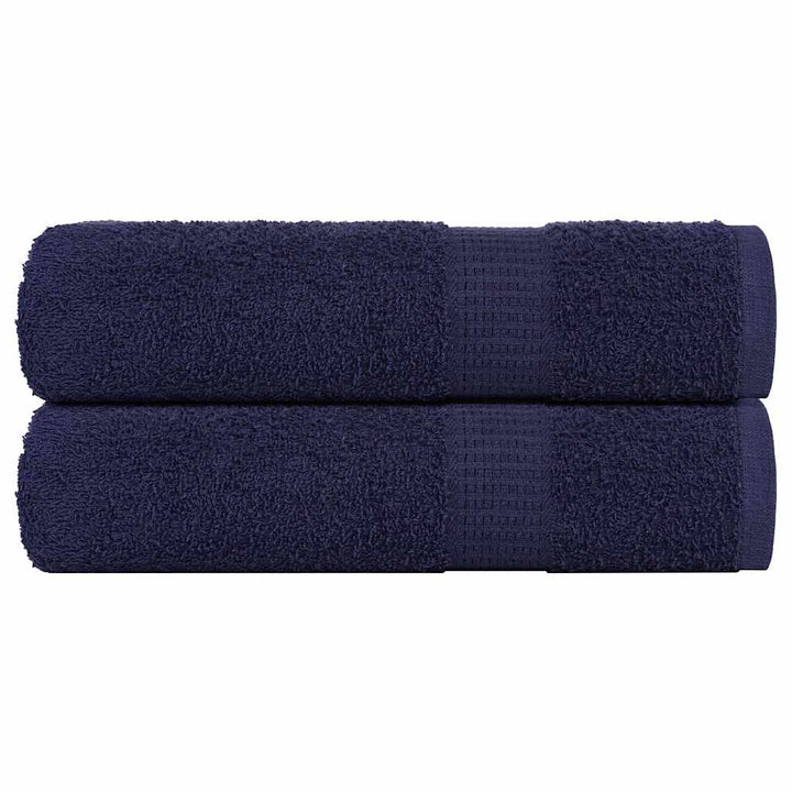 Serviettes D'invité 2 Pcs 100% Coton Bleu Marine