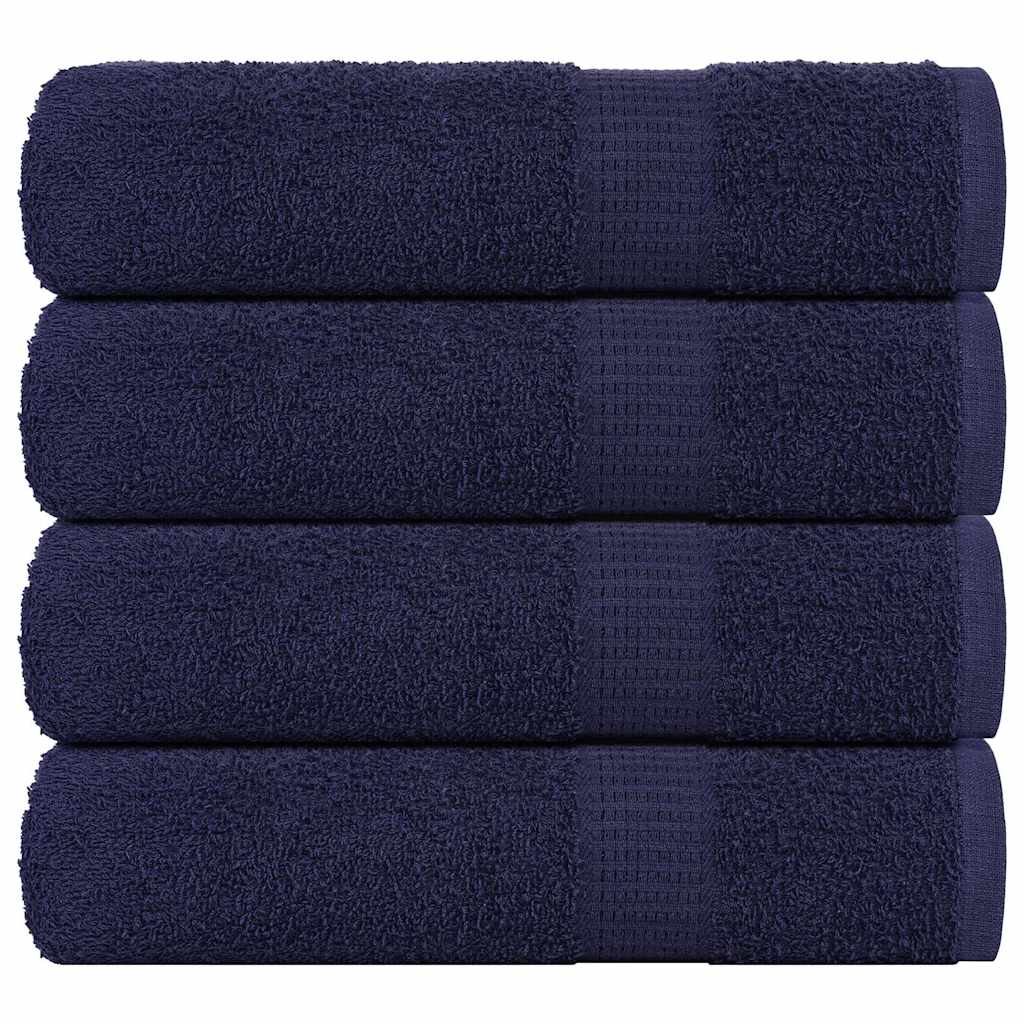 Serviettes D'invité 2 Pcs 100% Coton Bleu Marine