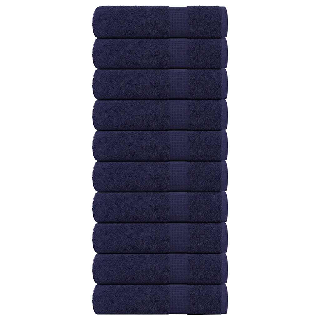 Serviettes D'invité 2 Pcs 100% Coton Bleu Marine