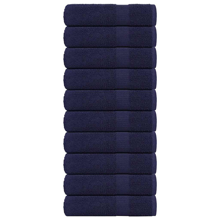 Serviettes D'invité 2 Pcs 100% Coton Bleu Marine