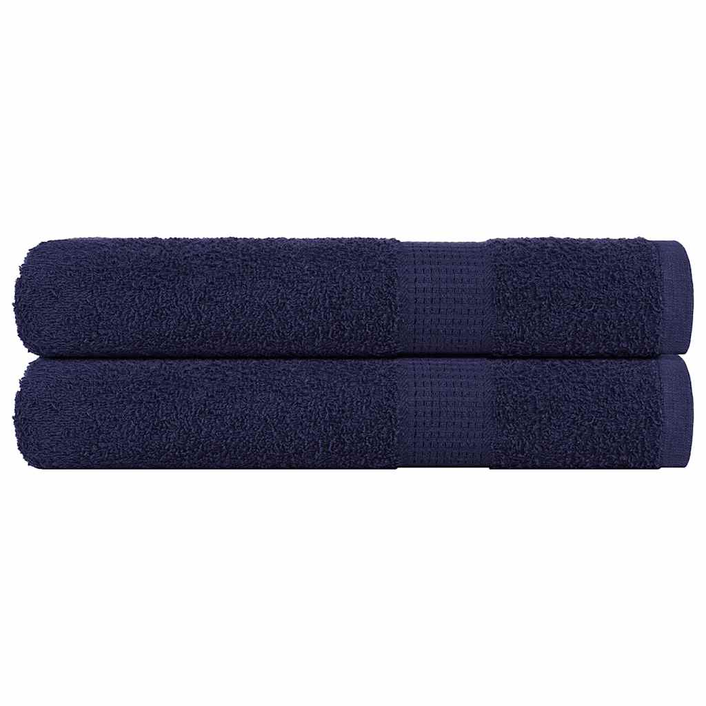 Serviettes D'invité 2 Pcs 100% Coton Bleu Marine