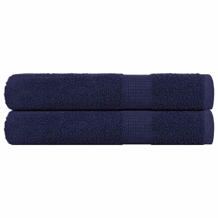 Serviettes D'invité 2 Pcs 100% Coton Bleu Marine