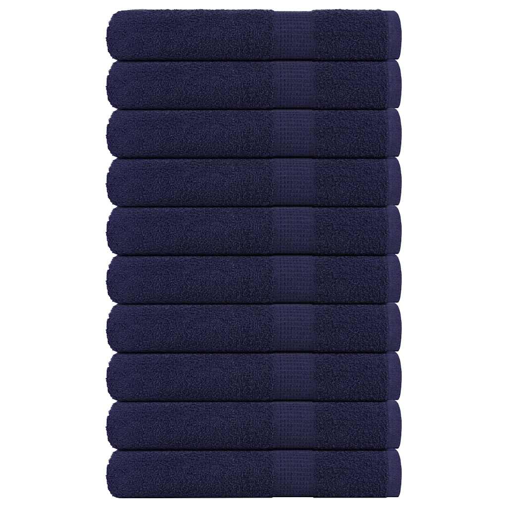 Serviettes D'invité 2 Pcs 100% Coton Bleu Marine