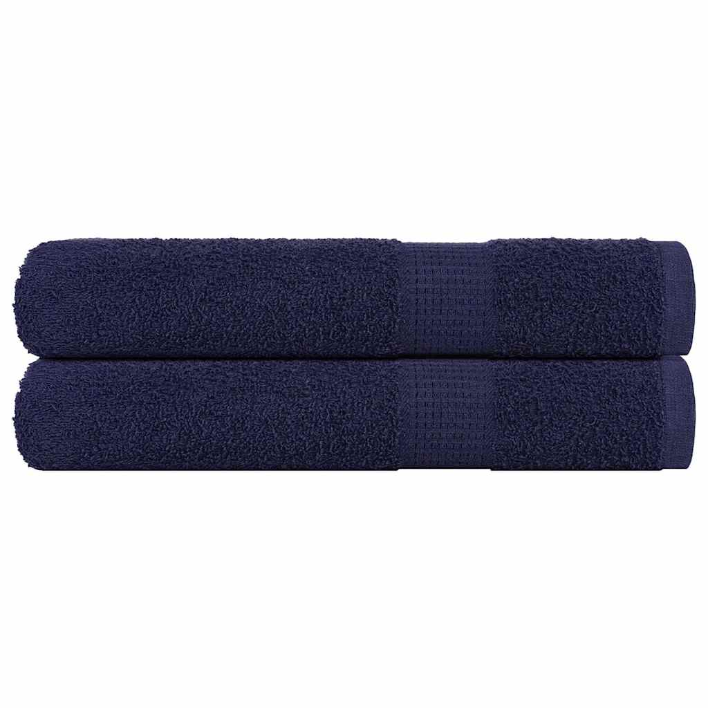 Serviettes D'invité 2 Pcs 100% Coton Bleu Marine