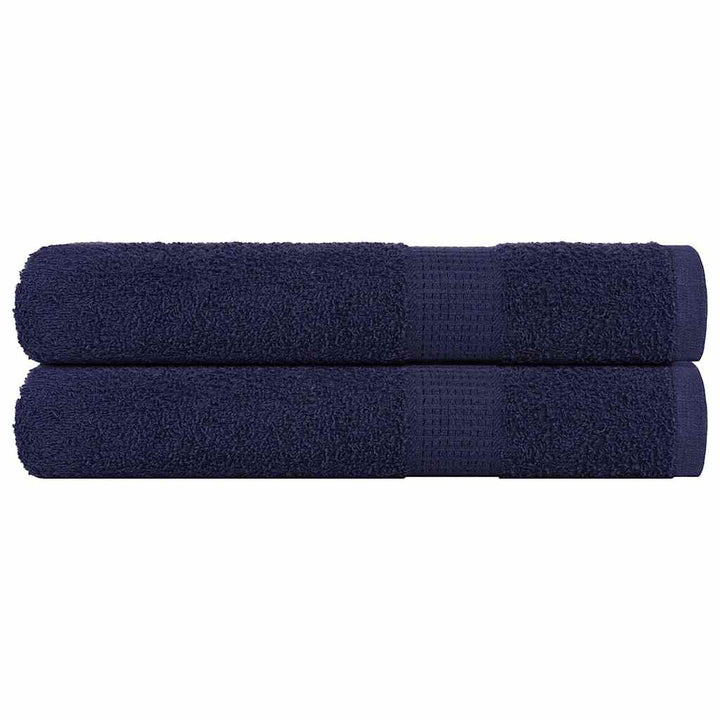Serviettes D'invité 2 Pcs 100% Coton Bleu Marine