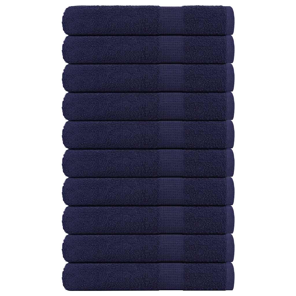 Serviettes D'invité 2 Pcs 100% Coton Bleu Marine