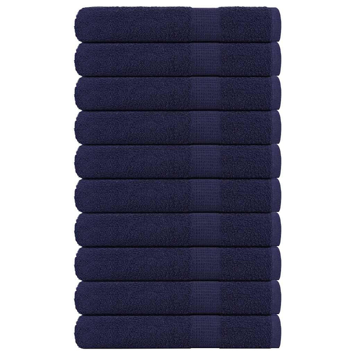 Serviettes D'invité 2 Pcs 100% Coton Bleu Marine