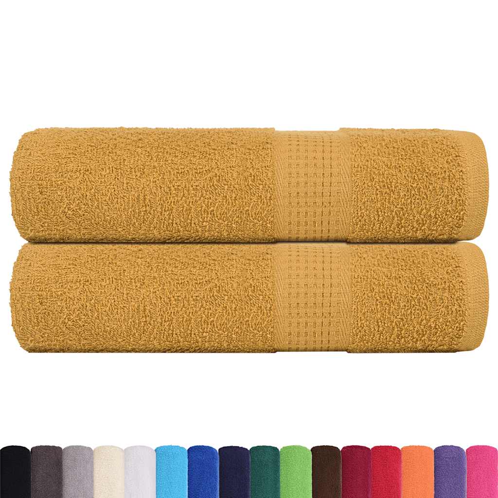 Serviettes De Bain 2 Pcs 360 G/M² 100% Coton Doré