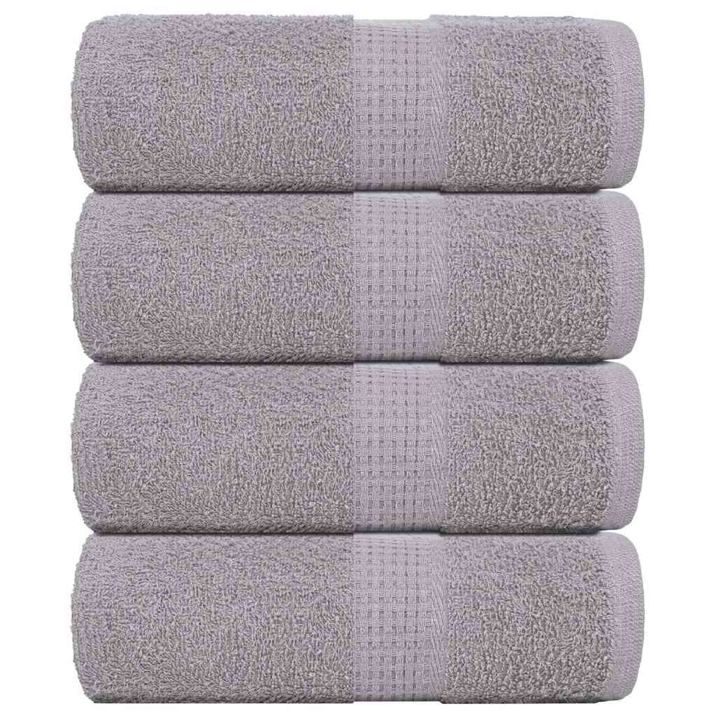 Serviettes De Visage 4 Pcs 360 G/M² 100% Coton Gris