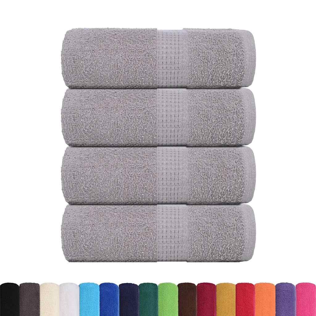 Serviettes De Visage 4 Pcs 360 G/M² 100% Coton Gris
