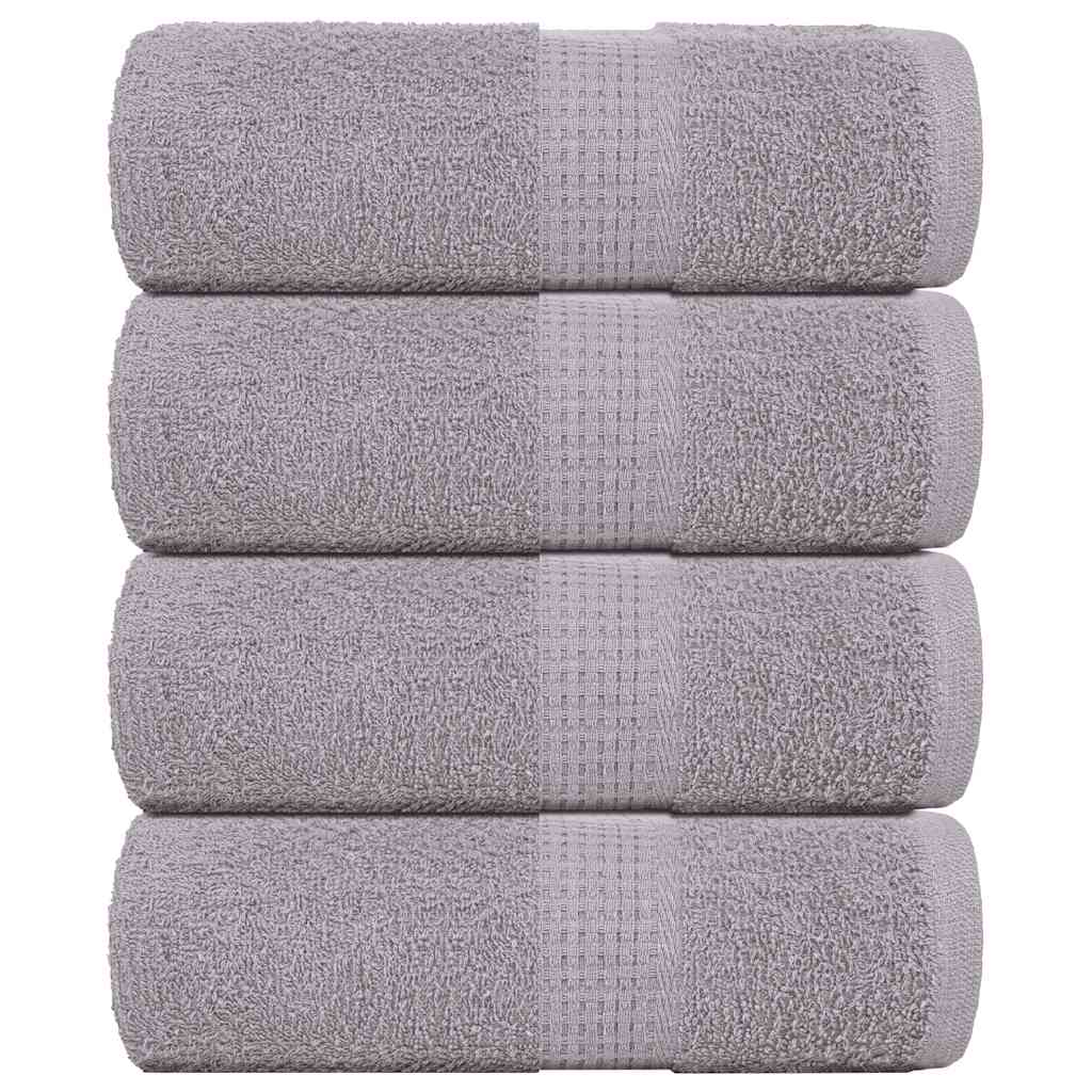 Serviettes De Visage 4 Pcs 360 G/M² 100% Coton Gris