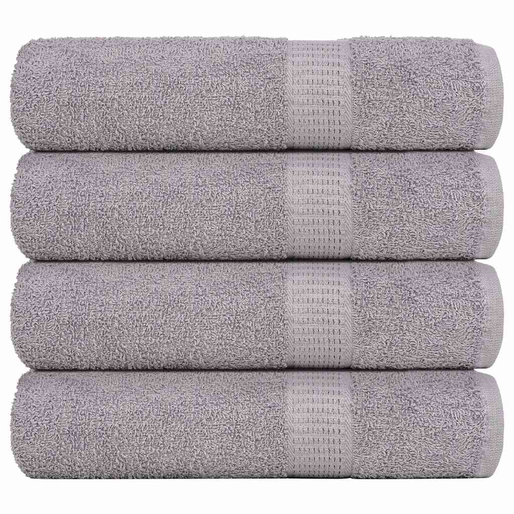 Serviettes De Visage 4 Pcs 360 G/M² 100% Coton Gris