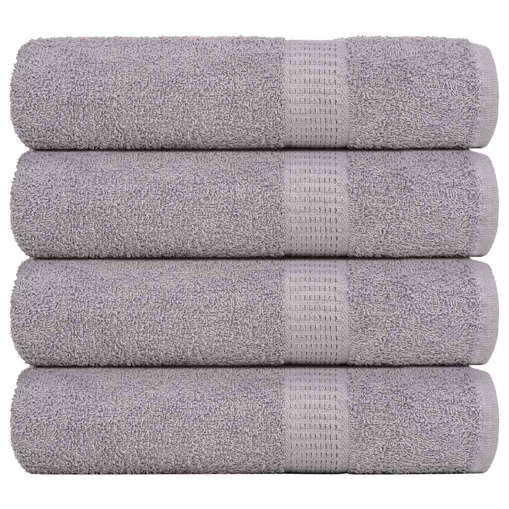 Serviettes De Visage 4 Pcs 360 G/M² 100% Coton Gris