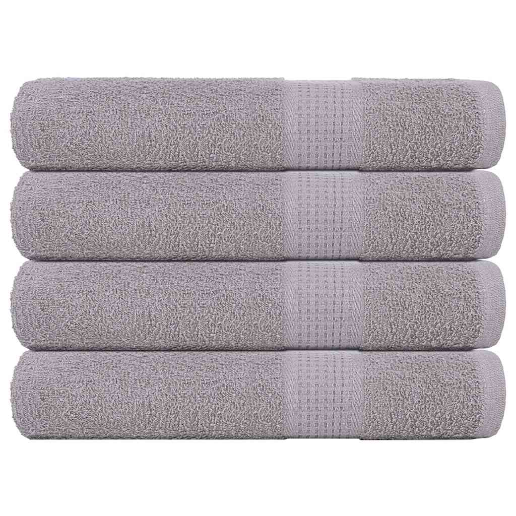Serviettes De Visage 4 Pcs 360 G/M² 100% Coton Gris