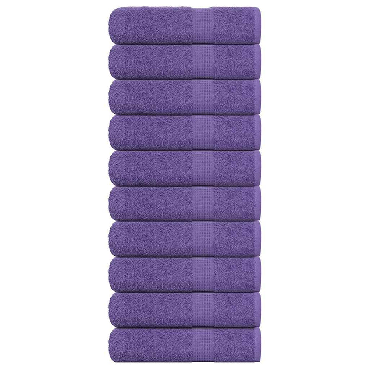 Serviettes De Visage 10 Pcs 360 G/M² 100% Coton Violet