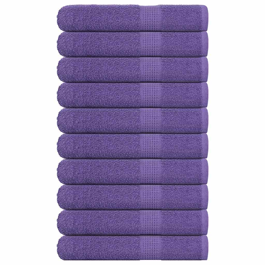 Serviettes De Visage 10 Pcs 360 G/M² 100% Coton Violet