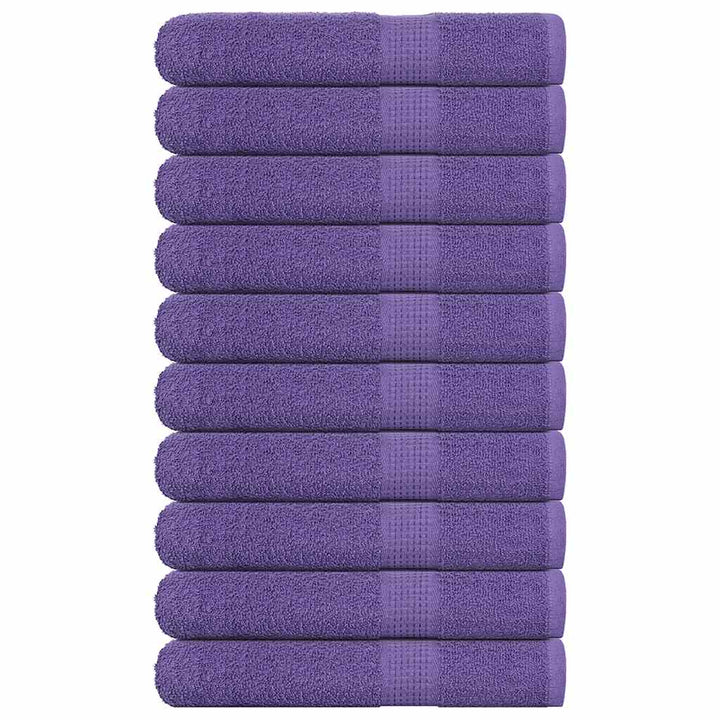 Serviettes De Visage 10 Pcs 360 G/M² 100% Coton Violet